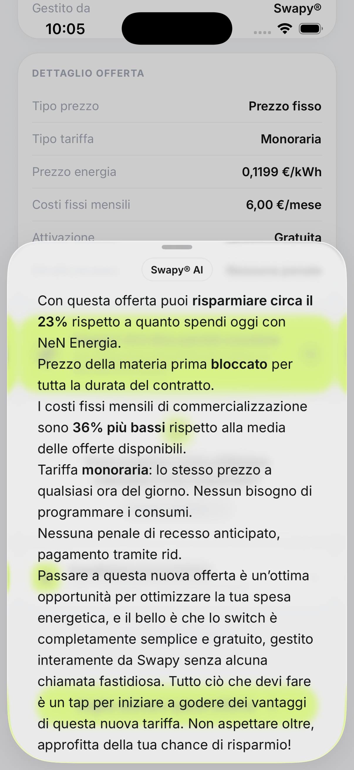 Swapy AI spiega il risparmio e le condizioni dell'offerta